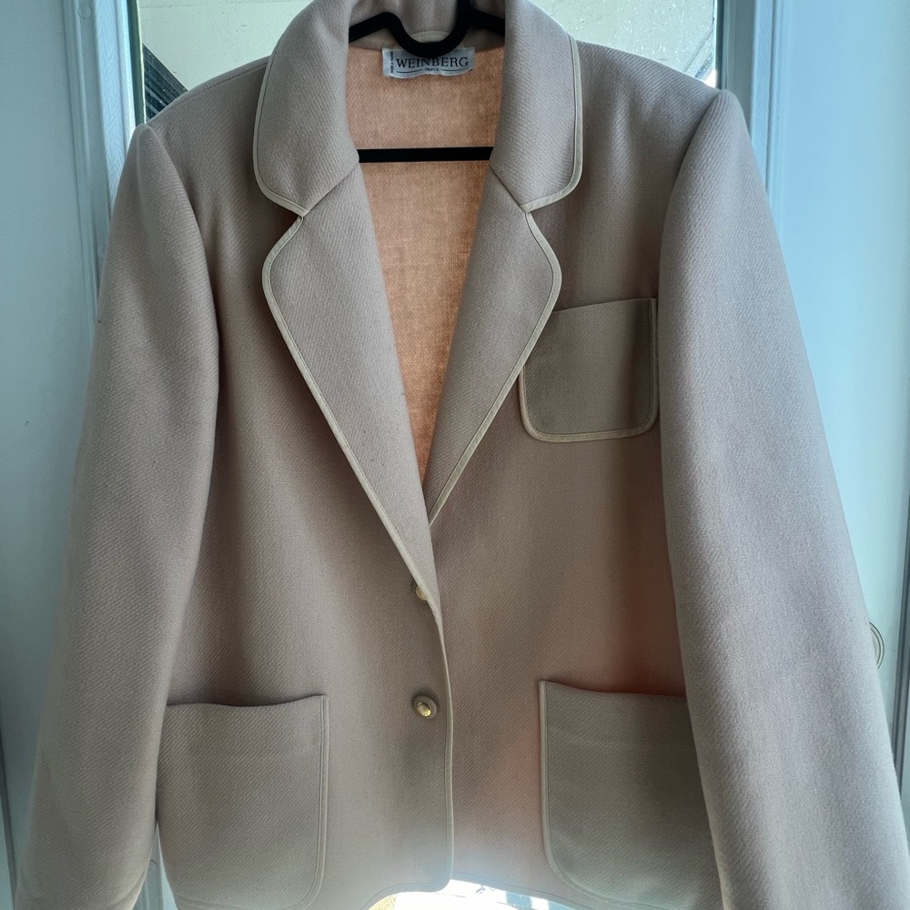 Vintage Weinberg - Women's Pink/Cream Blazer RARE